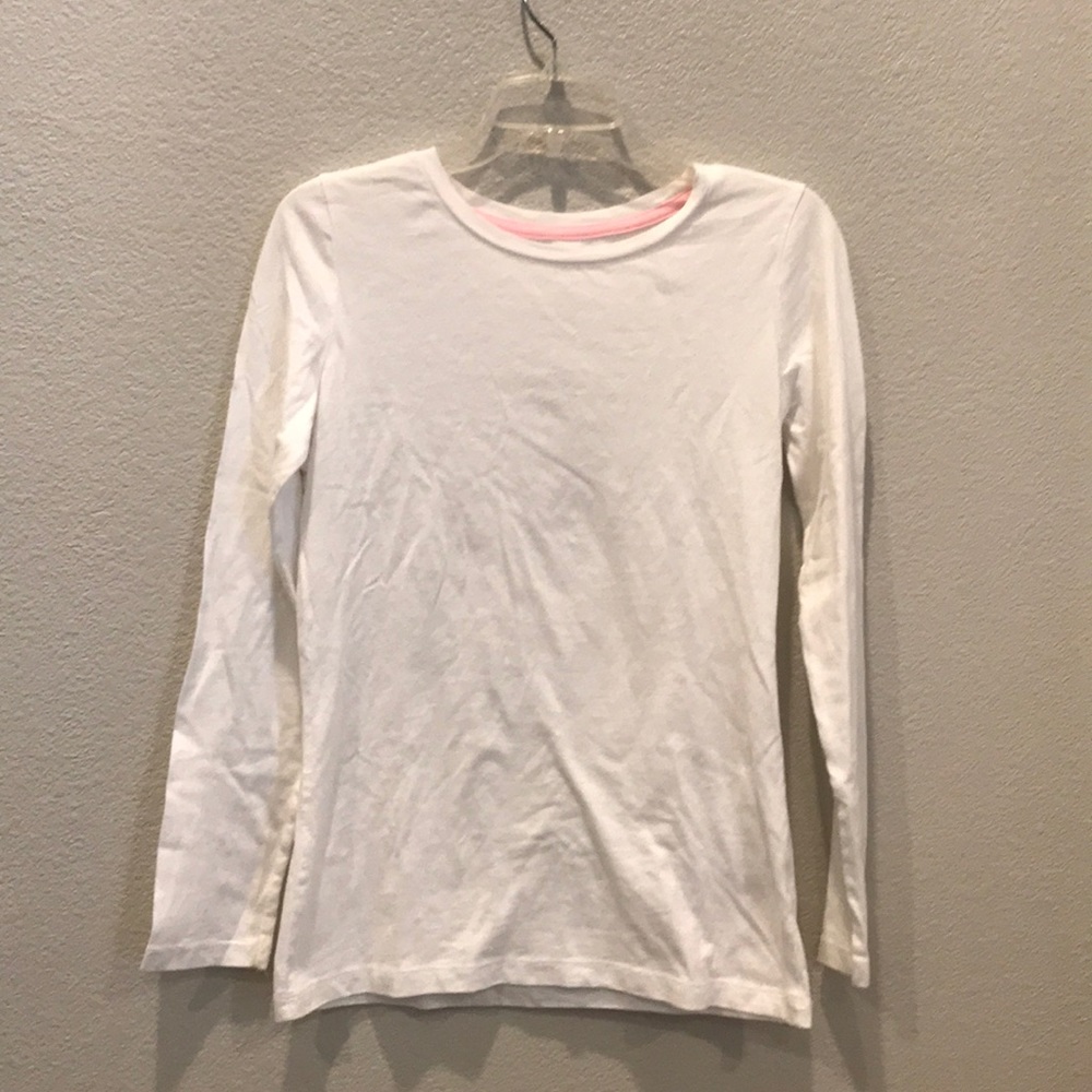 Cherokee girls L 10/12 white long sleeve tee